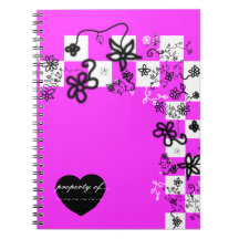 Cuaderno de flores de grafiti y cuadros