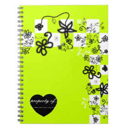 Cuaderno de flores de grafiti y cuadros