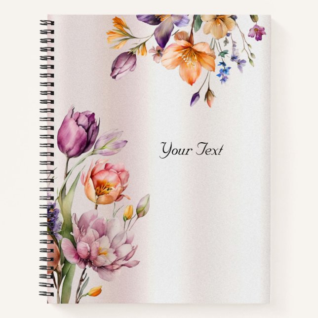 Cuaderno de flores de primavera coloridas (Anverso)