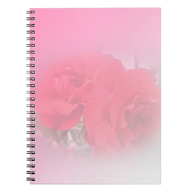 cuaderno de flores de rosa roja (Frente)