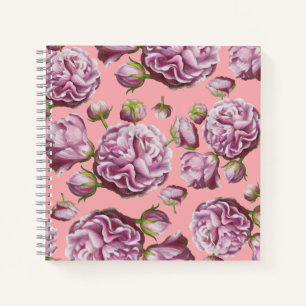 Cuaderno de flores del jardín de camelias rosas