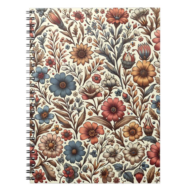 Cuaderno de Flores del Prado Rústico (Frente)