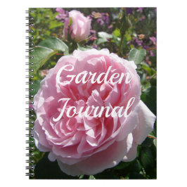 Cuaderno de flores florales de rosa rosa de Garden