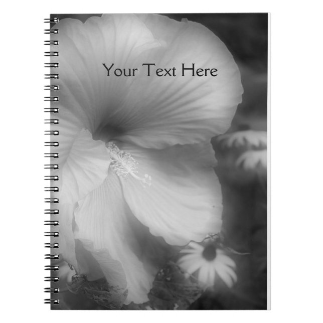 Cuaderno De Flores Hibiscus Blanco Y Negro (Frente)