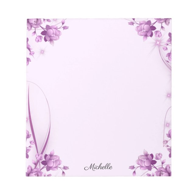 Cuaderno de Flores Lilas Bonitas TU TEXTO (Frente)