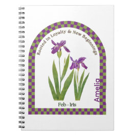 Cuaderno de flores personalizado del mes de febrer