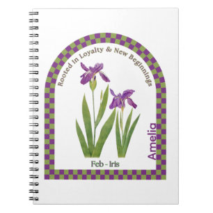Cuaderno de flores personalizado del mes de febrer