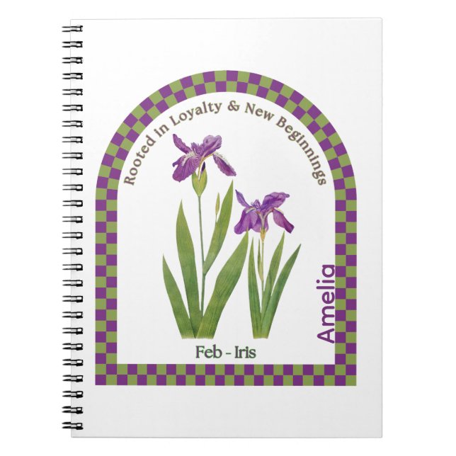 Cuaderno de flores personalizado del mes de febrer (Frente)