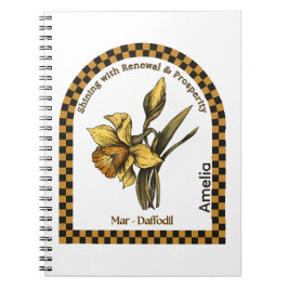 Cuaderno de flores personalizado del mes de marzo