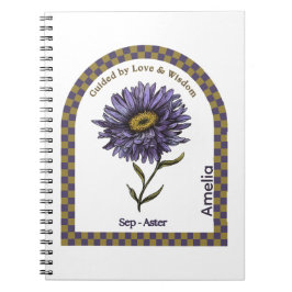 Cuaderno de flores personalizado del mes de nacimi