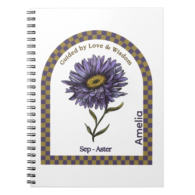 Cuaderno de flores personalizado del mes de nacimi (Frente)