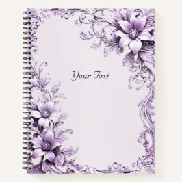 Cuaderno de Flores Purpura Elegante