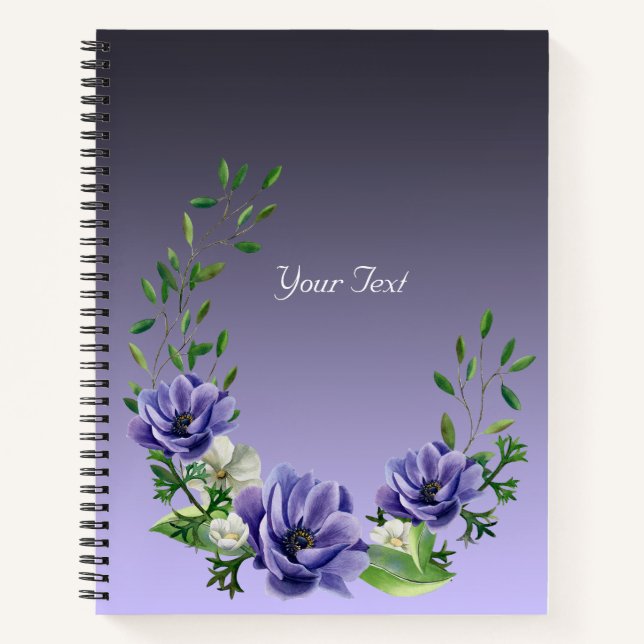 Cuaderno de Flores Purpúreas al Acuarela (Anverso)