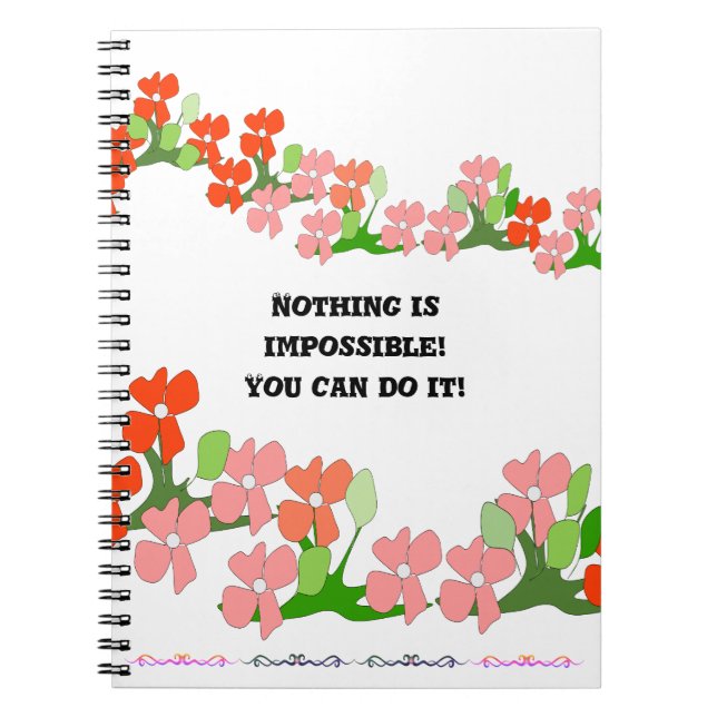 Cuaderno de Flores Rojas para Trabajo en Equipo (Frente)