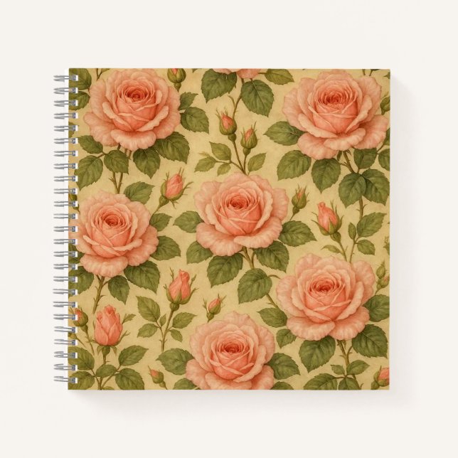 cuaderno de flores Rosa. (Anverso)
