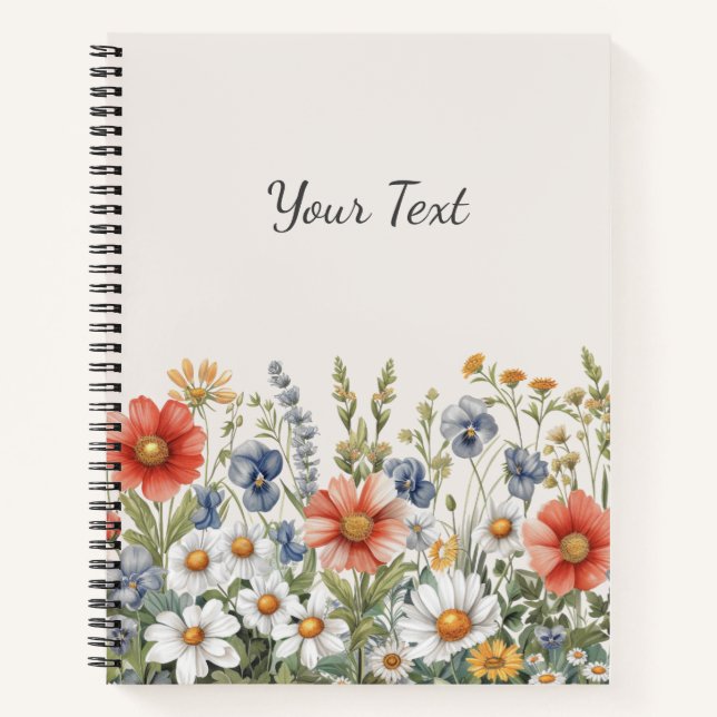 Cuaderno de flores silvestres coloridas (Anverso)