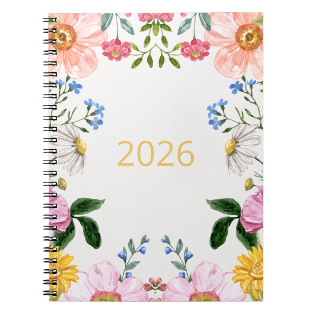 Cuaderno de flores silvestres de 2026 (Frente)