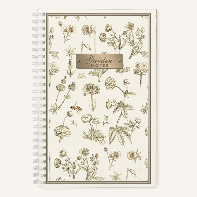 Cuaderno de Flores Silvestres Pequeña Abeja Garden (Anverso)