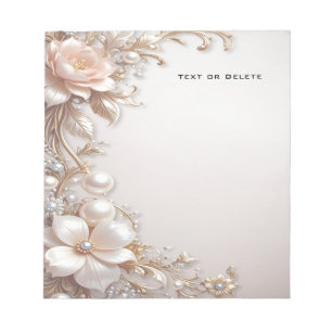 Cuaderno de Flores Suaves Rosadas y Blancas