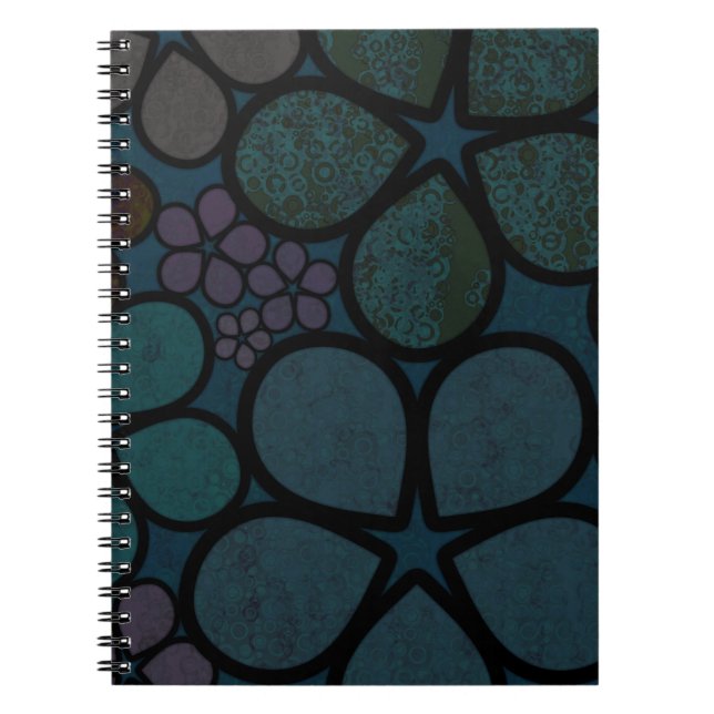 Cuaderno de flores texturizadas modernas multicolo (Frente)