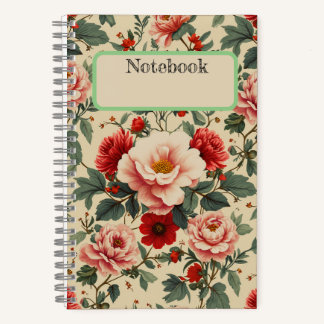 cuaderno de flores vintage