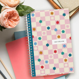 Cuaderno de flores y estrellas con patrón de table