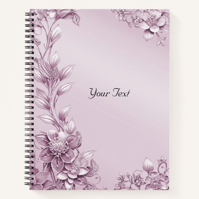 Cuaderno de Foliaje Floral Rosa (Anverso)