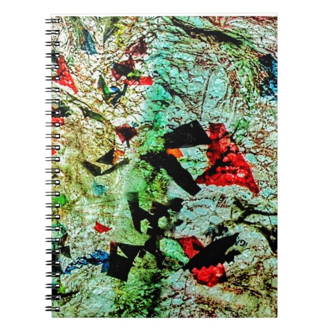 Cuaderno de Fotos abstracto de espiral con purpuri (Frente)