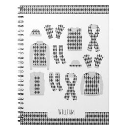 Cuaderno de fotos de artículos con patrón Argyle g