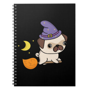 Cuaderno de fotos de bruja pug