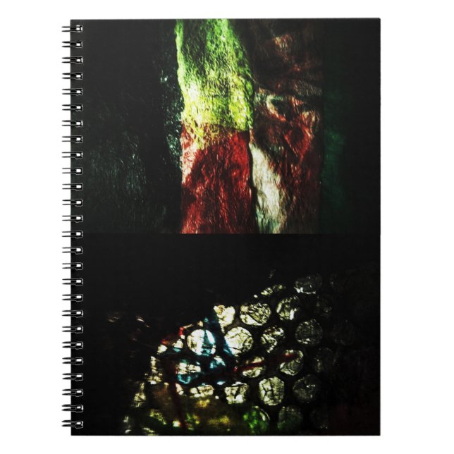 Cuaderno de fotos de espiral abstracta oscura, Sim (Frente)