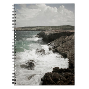 Cuaderno de fotos de espiral costera con ondas de
