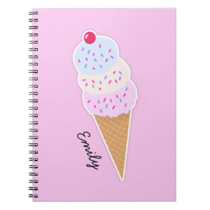 Cuaderno de fotos de espiral de helado Yummy