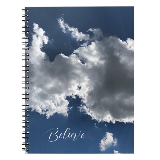Cuaderno de fotos de espiral de nubes blancas de e (Frente)