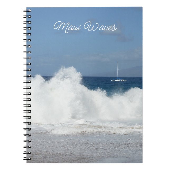 Cuaderno de Fotos de las Olas en Espiral de Maui (Frente)