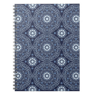 Cuaderno de Fotos de Mandala Azul en Espiral