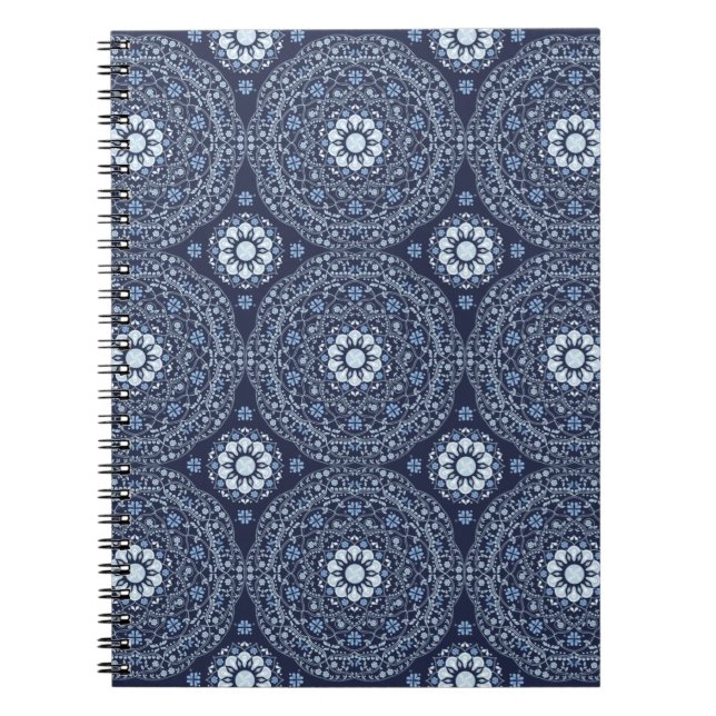 Cuaderno de Fotos de Mandala Azul en Espiral (Frente)