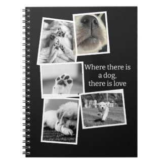 Cuaderno de fotos de perros donde hay amor