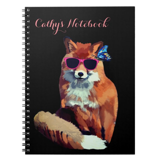 Cuaderno de fotos de zorro rojo personalizado con  (Frente)