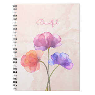 Cuaderno de Fotos en Espiral con Acuarela Rosa (80