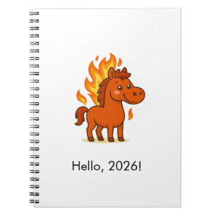 Cuaderno de fotos en espiral con un caballo rojo