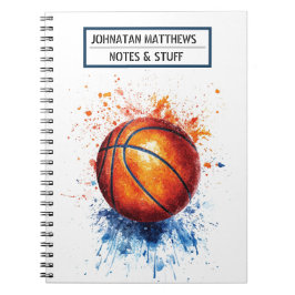 Cuaderno de fotos en espiral de baloncesto para el