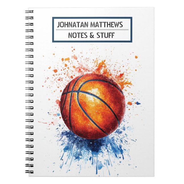 Cuaderno de fotos en espiral de baloncesto para vo (Frente)
