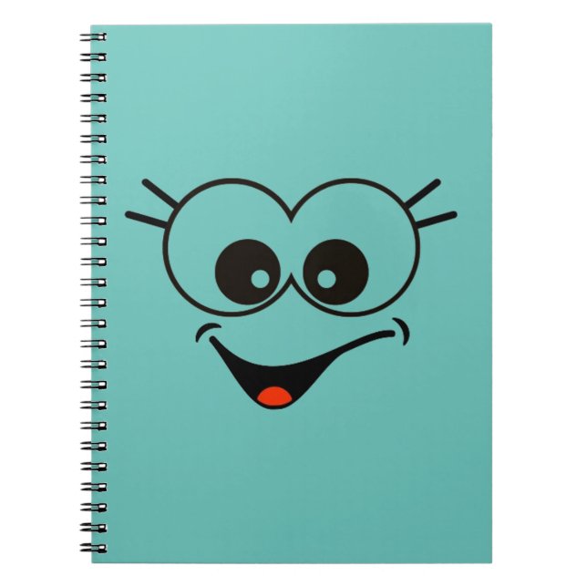 Cuaderno de fotos en espiral de cara sonriente (Frente)