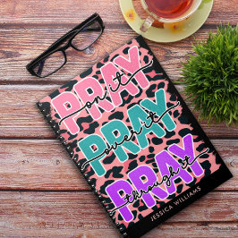 Cuaderno de fotos en espiral de estampado de leopa