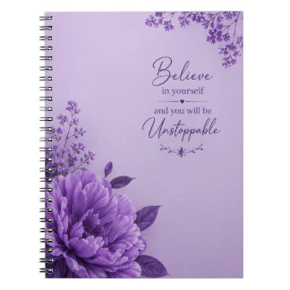 Cuaderno de Fotos en Espiral de Floral Púrpura – 