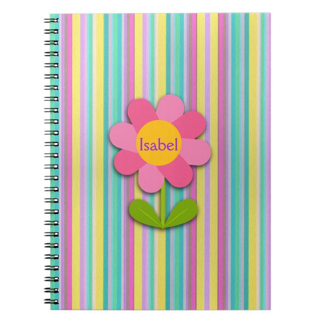 Cuaderno de Fotos en Espiral de Flores Personaliza (Frente)