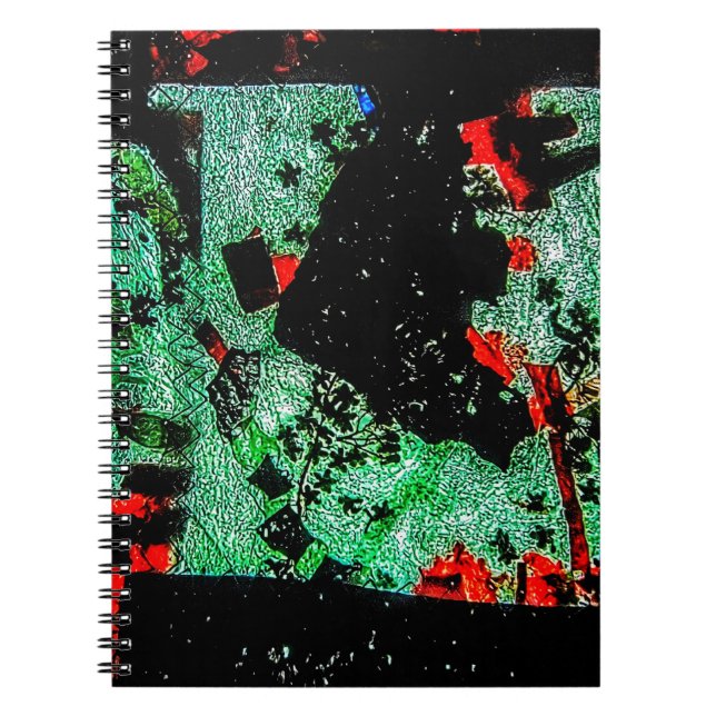 Cuaderno de fotos en espiral de flores secas abstr (Frente)