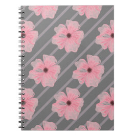 Cuaderno De Fotos En Espiral De Flores Y Rayas Ros