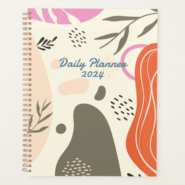 Cuaderno de fotos en espiral de hojas boho (Anverso)